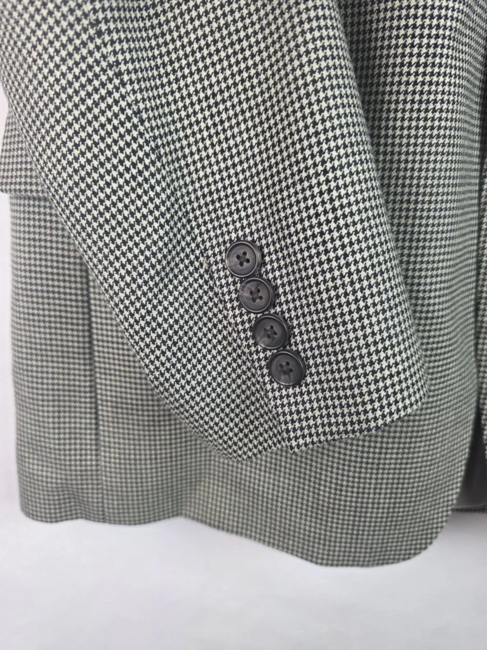 Lauren Ralph Laruen Men's Suit Blazer Size 42R Houndstooth Wool Silk Coat Jacket